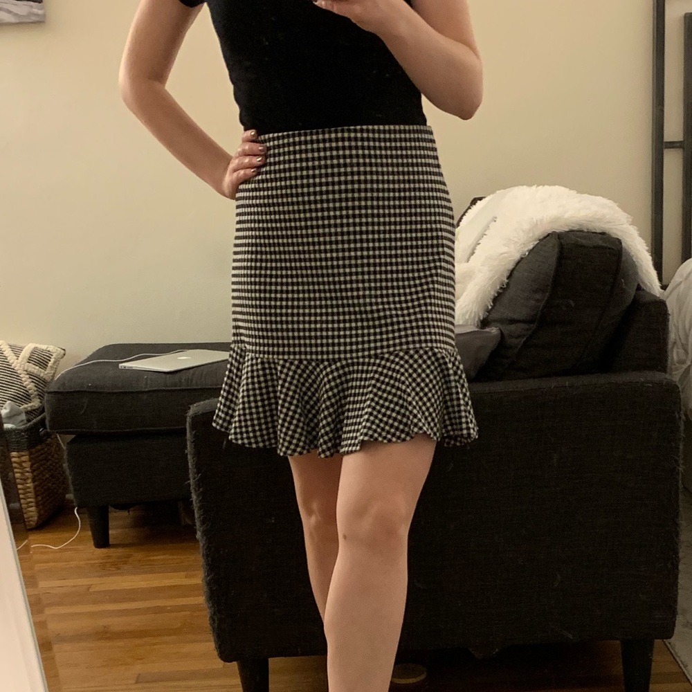 Black and white peplum skirt